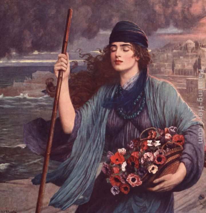 Nydia Blind Girl of Pompeii painting - Herbert Gustave Schmalz Nydia Blind Girl of Pompeii art painting